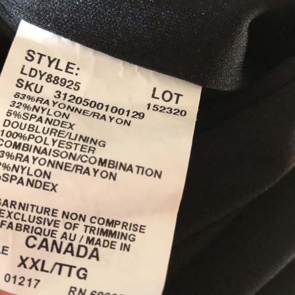 Le Chateau vintage black dress 3/4 length pleated waist XXL - Picture 7 of 7